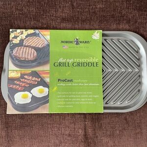 Nordic Ware NEW Cast Aluminum Flat top Reversible 2 Sided Grill Griddle 11x17